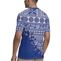Fiji Marau na Kerisimasi Rugby Jersey Blue Tagimoucia Tapa Masi Tribal LT9 - Polynesian Pride