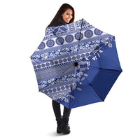 Fiji Marau na Kerisimasi Umbrella Blue Tagimoucia Tapa Masi Tribal - Polynesian Pride