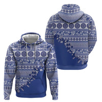 Fiji Marau na Kerisimasi Zip Hoodie Blue Tagimoucia Tapa Masi Tribal - Polynesian Pride