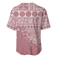 Fiji Marau na Kerisimasi Baseball Jersey Dusty Rose Tagimoucia Tapa Masi Tribal - Polynesian Pride