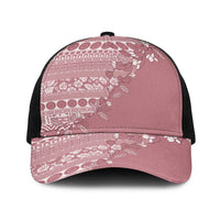 Fiji Marau na Kerisimasi Baseball Net Cap Dusty Rose Tagimoucia Tapa Masi Tribal LT9 One Size Black Pink - Polynesian Pride