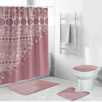 Fiji Marau na Kerisimasi Bathroom Set Dusty Rose Tagimoucia Tapa Masi Tribal - Polynesian Pride