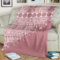 Fiji Marau na Kerisimasi Blanket Dusty Rose Tagimoucia Tapa Masi Tribal - Polynesian Pride