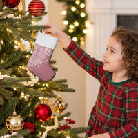 Fiji Marau na Kerisimasi Christmas Stocking Dusty Rose Tagimoucia Tapa Masi Tribal - Polynesian Pride