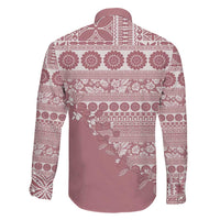 Fiji Marau na Kerisimasi Family Matching Off Shoulder Maxi Dress and Hawaiian Shirt Dusty Rose Tagimoucia Tapa Masi Tribal LT9 - Polynesian Pride