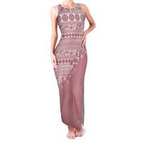 Fiji Marau na Kerisimasi Family Matching Tank Maxi Dress and Hawaiian Shirt Dusty Rose Tagimoucia Tapa Masi Tribal - Polynesian Pride