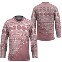 Fiji Marau na Kerisimasi Hockey Jersey Dusty Rose Tagimoucia Tapa Masi Tribal LT9 - Polynesian Pride