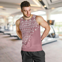 Fiji Marau na Kerisimasi Men Tank Top Dusty Rose Tagimoucia Tapa Masi Tribal LT9 Pink - Polynesian Pride