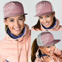 Fiji Marau na Kerisimasi Mesh Trucker Cap Dusty Rose Tagimoucia Tapa Masi Tribal LT9 - Polynesian Pride