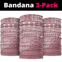 Fiji Marau na Kerisimasi Neck Gaiter Dusty Rose Tagimoucia Tapa Masi Tribal - Polynesian Pride