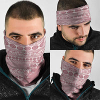 Fiji Marau na Kerisimasi Neck Gaiter Dusty Rose Tagimoucia Tapa Masi Tribal - Polynesian Pride