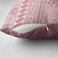 Fiji Marau na Kerisimasi Pillow Cover Dusty Rose Tagimoucia Tapa Masi Tribal - Polynesian Pride