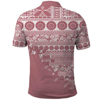 Fiji Marau na Kerisimasi Polo Shirt Dusty Rose Tagimoucia Tapa Masi Tribal LT9 - Polynesian Pride