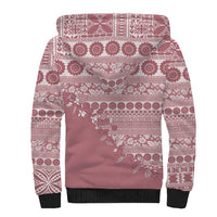Fiji Marau na Kerisimasi Sherpa Hoodie Dusty Rose Tagimoucia Tapa Masi Tribal - Polynesian Pride