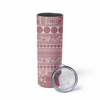 Fiji Marau na Kerisimasi Skinny Tumbler Dusty Rose Tagimoucia Tapa Masi Tribal - Polynesian Pride