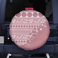 Fiji Marau na Kerisimasi Spare Tire Cover Dusty Rose Tagimoucia Tapa Masi Tribal - Polynesian Pride