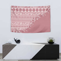 Fiji Marau na Kerisimasi Tapestry Dusty Rose Tagimoucia Tapa Masi Tribal - Polynesian Pride