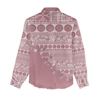 Fiji Marau na Kerisimasi Women Casual Shirt Dusty Rose Tagimoucia Tapa Masi Tribal LT9 - Polynesian Pride