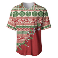 Fiji Marau na Kerisimasi Baseball Jersey Red Tagimoucia Tapa Masi Tribal LT9 Red - Polynesian Pride