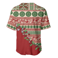 Fiji Marau na Kerisimasi Baseball Jersey Red Tagimoucia Tapa Masi Tribal LT9 - Polynesian Pride