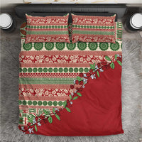 Fiji Marau na Kerisimasi Bedding Set Red Tagimoucia Tapa Masi Tribal - Polynesian Pride
