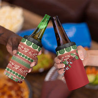 Fiji Marau na Kerisimasi 4 in 1 Can Cooler Tumbler Red Tagimoucia Tapa Masi Tribal - Polynesian Pride