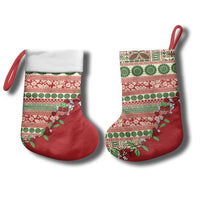 Fiji Marau na Kerisimasi Christmas Stocking Red Tagimoucia Tapa Masi Tribal - Polynesian Pride