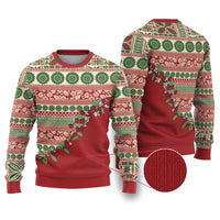 Fiji Marau na Kerisimasi Ugly Christmas Sweater Red Tagimoucia Tapa Masi Tribal - Polynesian Pride
