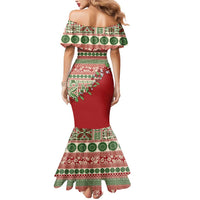 Fiji Marau na Kerisimasi Mermaid Dress Red Tagimoucia Tapa Masi Tribal - Polynesian Pride