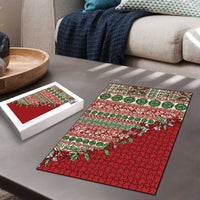 Fiji Marau na Kerisimasi Puzzle Red Tagimoucia Tapa Masi Tribal - Polynesian Pride