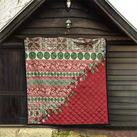 Fiji Marau na Kerisimasi Quilt Red Tagimoucia Tapa Masi Tribal - Polynesian Pride