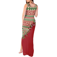 Fiji Marau na Kerisimasi Tank Maxi Dress Red Tagimoucia Tapa Masi Tribal - Polynesian Pride