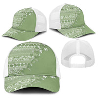 Fiji Marau na Kerisimasi Baseball Net Cap Sage Green Tagimoucia Tapa Masi Tribal LT9 - Polynesian Pride