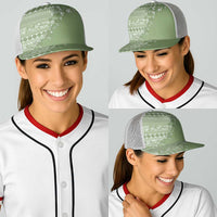 Fiji Marau na Kerisimasi Baseball Net Cap Sage Green Tagimoucia Tapa Masi Tribal LT9 - Polynesian Pride