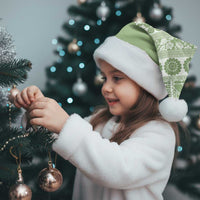 Fiji Marau na Kerisimasi Christmas Santa Hat Sage Green Tagimoucia Tapa Masi Tribal - Polynesian Pride