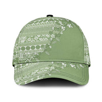 Fiji Marau na Kerisimasi Classic Cap Sage Green Tagimoucia Tapa Masi Tribal LT9 Universal Fit Green - Polynesian Pride