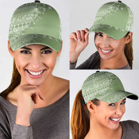 Fiji Marau na Kerisimasi Classic Cap Sage Green Tagimoucia Tapa Masi Tribal LT9 - Polynesian Pride