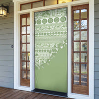 Fiji Marau na Kerisimasi Door Cover Sage Green Tagimoucia Tapa Masi Tribal - Polynesian Pride