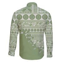 Fiji Marau na Kerisimasi Family Matching Mermaid Dress and Hawaiian Shirt Sage Green Tagimoucia Tapa Masi Tribal - Polynesian Pride