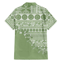 Fiji Marau na Kerisimasi Hawaiian Shirt Sage Green Tagimoucia Tapa Masi Tribal - Polynesian Pride