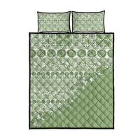 Fiji Marau na Kerisimasi Quilt Bed Set Sage Green Tagimoucia Tapa Masi Tribal - Polynesian Pride