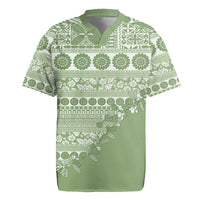 Fiji Marau na Kerisimasi Rugby Jersey Sage Green Tagimoucia Tapa Masi Tribal LT9 Green - Polynesian Pride