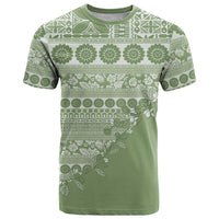 Fiji Marau na Kerisimasi T Shirt Sage Green Tagimoucia Tapa Masi Tribal LT9 Green - Polynesian Pride