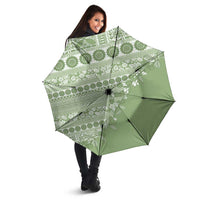 Fiji Marau na Kerisimasi Umbrella Sage Green Tagimoucia Tapa Masi Tribal - Polynesian Pride