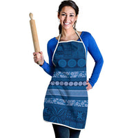 Fiji Marau na Kerisimasi Apron Blue Tapa Masi Inspired Christmas - Polynesian Pride