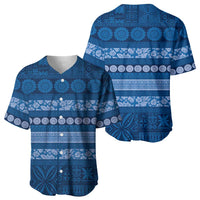 Fiji Marau na Kerisimasi Baseball Jersey Blue Tapa Masi Inspired Christmas - Polynesian Pride