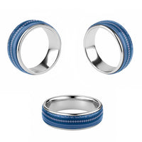 Fiji Marau na Kerisimasi Classic Ring Blue Tapa Masi Inspired Christmas - Polynesian Pride