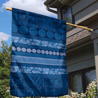 Fiji Marau na Kerisimasi Garden Flag Blue Tapa Masi Inspired Christmas - Polynesian Pride