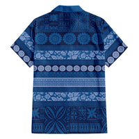 Fiji Marau na Kerisimasi Hawaiian Shirt Blue Tapa Masi Inspired Christmas LT9 - Polynesian Pride