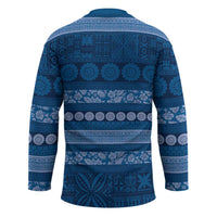 Fiji Marau na Kerisimasi Hockey Jersey Blue Tapa Masi Inspired Christmas LT9 - Polynesian Pride